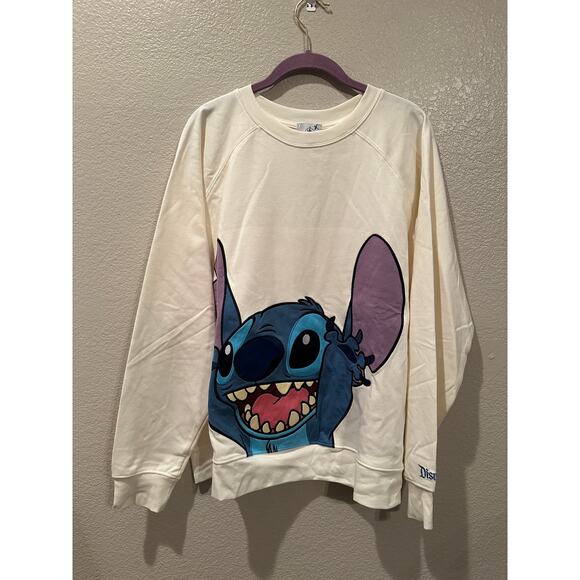 NWT Disney Resorts Disneyland Stitch Crewneck Pullover Embroidered Patch XL - Picture 2 of 4
